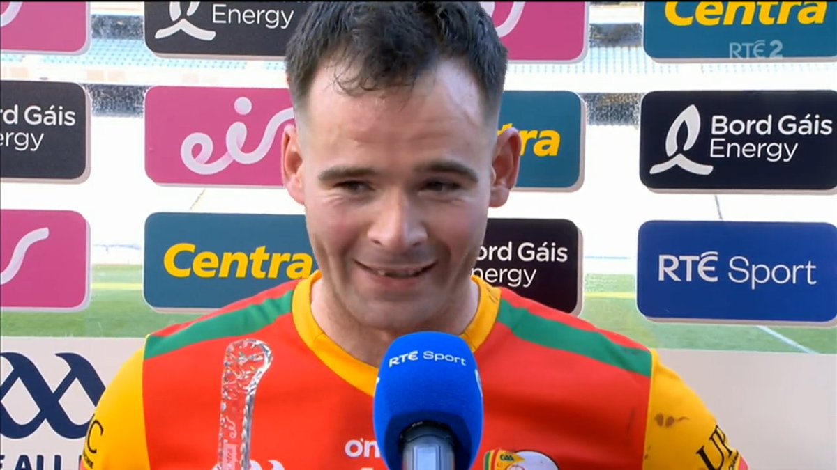 "This is our All-Ireland final. To come out on top is unbelievable." Martin Kavanagh produced a man-of-the-match performance for Carlow. 📺 Watch: 📱 Updates: #RTEGAA