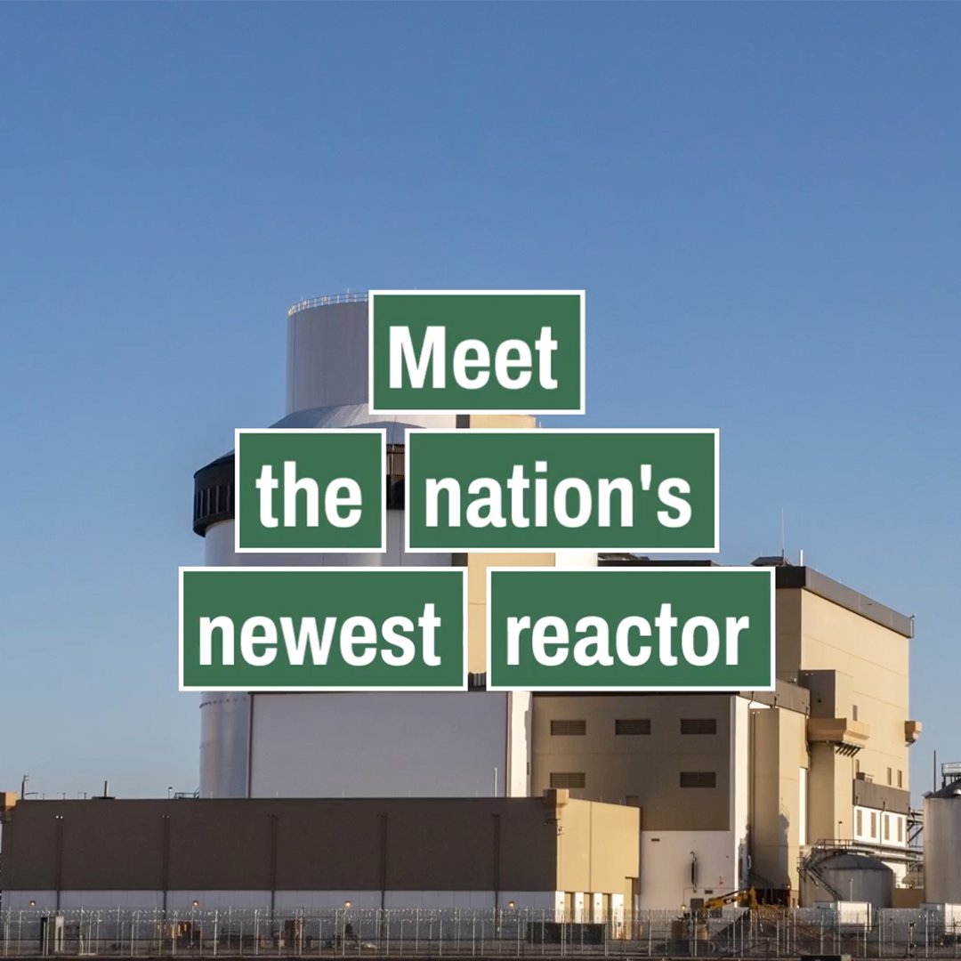 Meet the nation's newest reactor. 👋 Vogtle Unit 3 is almost at 100% power and will provide more than 1,100 megawatts of clean power when it enters into commercial service later this summer.