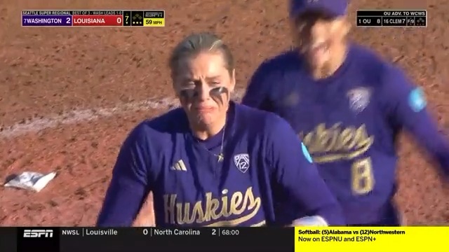 An emotional moment as Washington Softball advances to OKC! 🥹 #RoadToWCWS x 🎥 ESPN