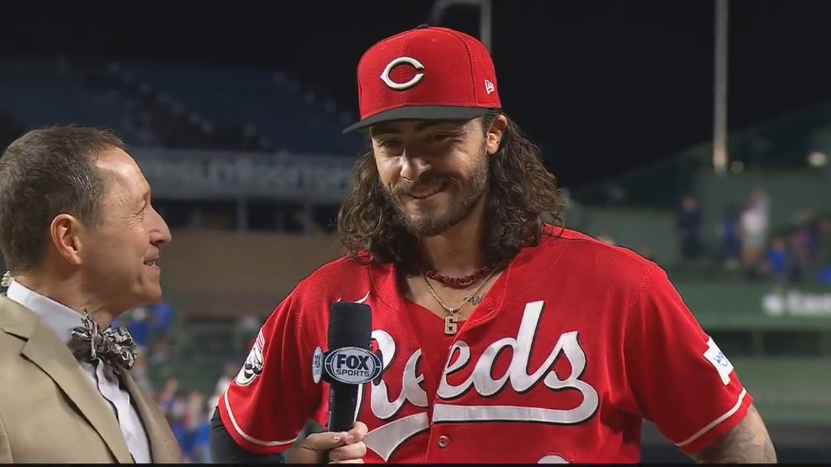 Jonathan India had two home runs and 5 RBI tonight against the Cubs๐ฅ He joined Ken Rosenthal after the Cincinnati Reds victory โฌ๏ธ