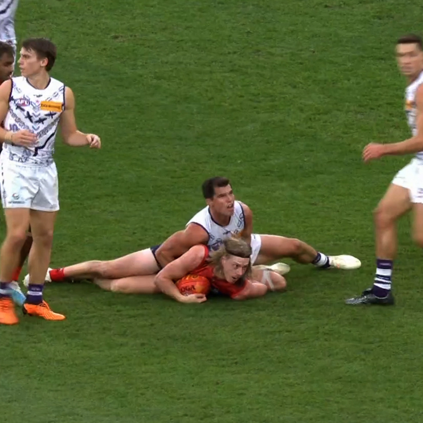 Jaeger O'Meara has been handed a one-match suspension for rough conduct. View the incident below. #KalyakoorlWalyalup #foreverfreo