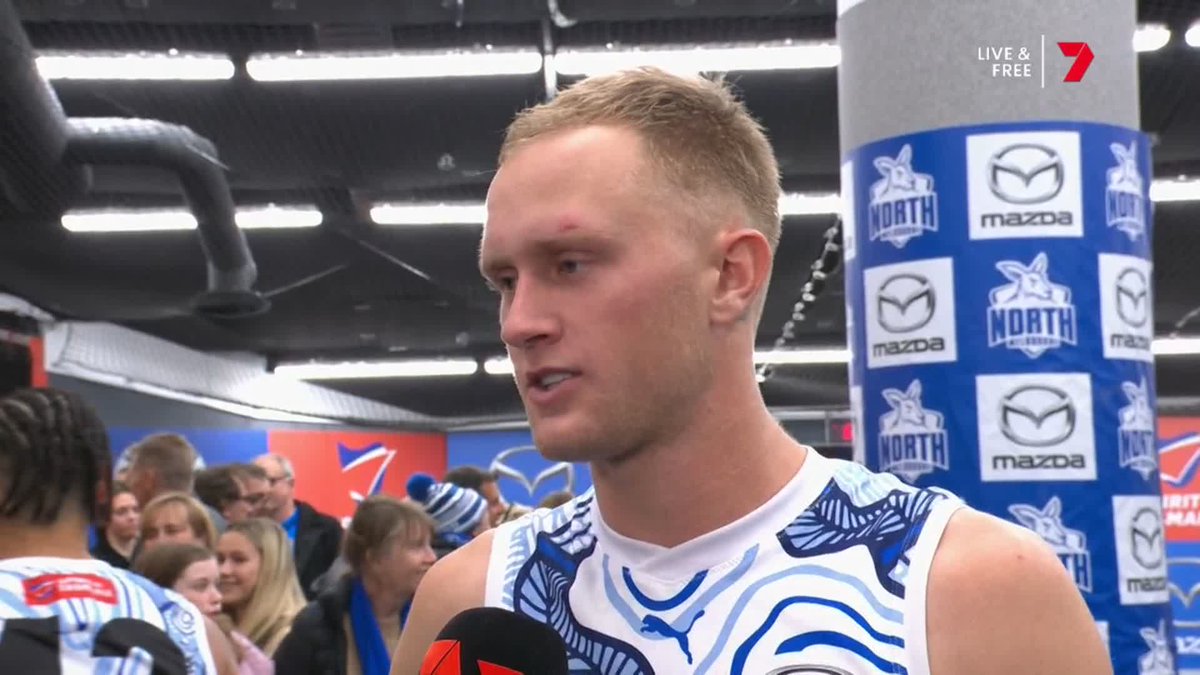 "It's unfortunate for Steele, he's an absolute warrior playing 300 games, so well done to him." Jaidyn Stephenson joined Chris Johnson in the rooms post-match. #AFLPiesNorth