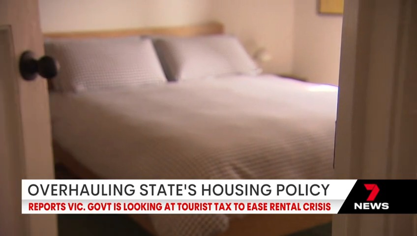 The Andrews government's plan to tackle the rental crisis means tourists could be hit with a new tax in Victoria. The premier was asked about reports that the number of nights landlords can list their properties on Airbnb will be capped. #7NEWS