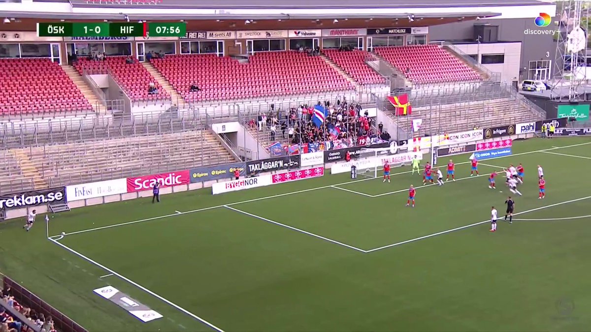ÖSK tar ledningen hemma mot Helsingborgs IF! Målskytt Valgeir Valgeirsson i sin första match från start denna säsong.