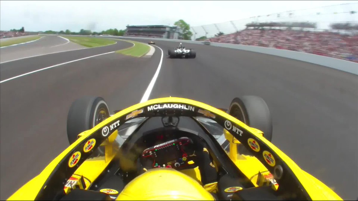 IN. THE. DIRT. Not something you see every day at IMS! WATCH LIVE: NBC &amp; Peacock #INDYCAR // #Indy500