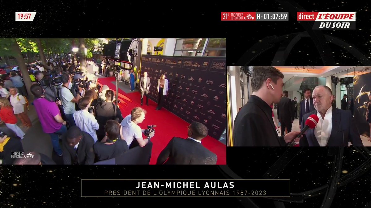 💬 Jean-Michel Aulas : « Hier soir, c'était un hommage qui m'a touché au coeur » Suivez en direct le tapis rouge des Trophées UNFP sur la chaine L'Equipe et dans votre espace TV : #TropheesUNFP