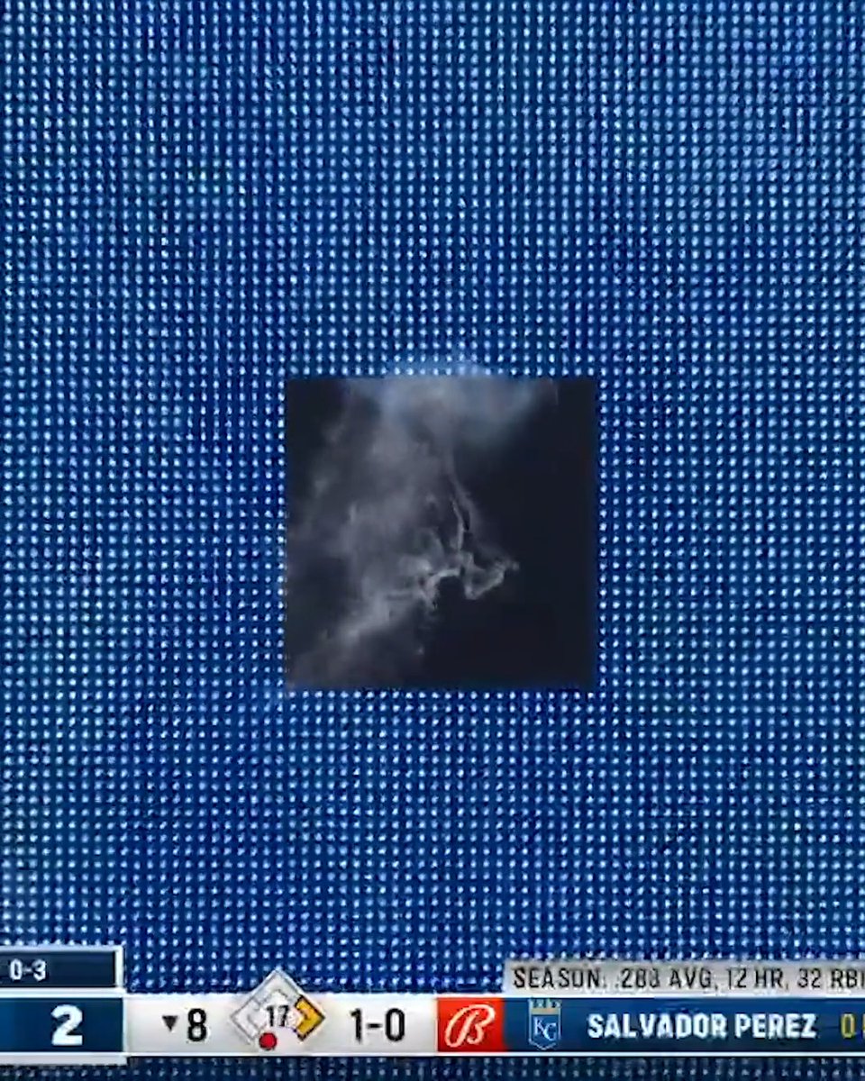 That's not KC BBQ smoke in the air. Edward Olivares hit this ball so hard, the scoreboard started smoking. 🤯