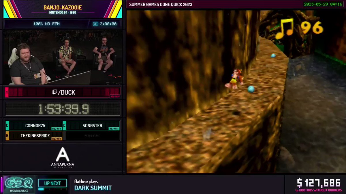 Who ever said speedrunners needed to see? All that Duck 🦆 needs are the sounds of jumps to get through this trick first try! #SGDQ2023