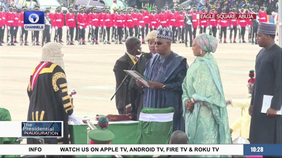 I, Kashim Shettima, do solemnly swear that I will not allow my personal interests to influence my official conduct or decisions... So help me, God. #PresidentialInauguration #InaugurationDay #May29 #CTVTweets