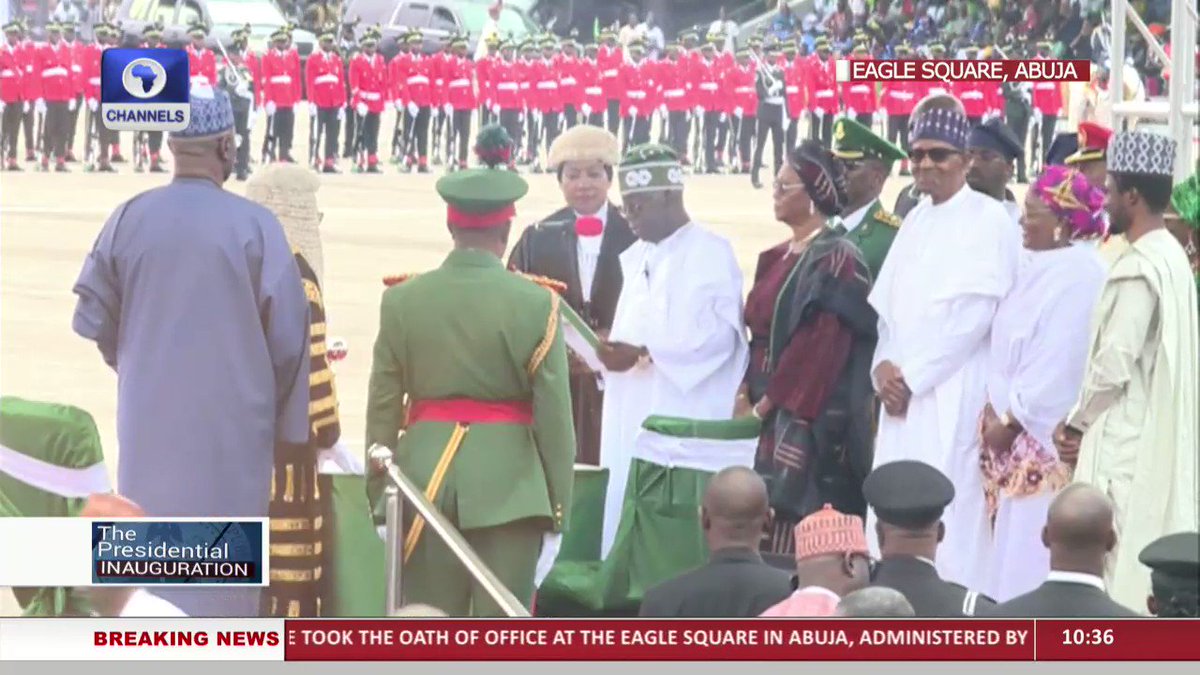 I, Bola Ahmed Tinubu, do solemnly swear that I will not allow my personal interests to influence my official conduct or decisions... So help me, God. #PresidentialInauguration #InaugurationDay #May29 #CTVTweets