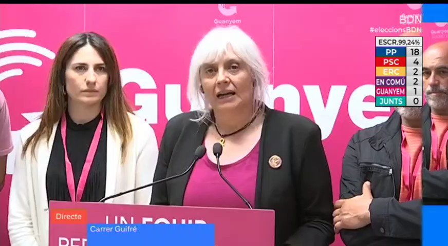 És una hora molt greu per la ciutat i pel país. L'extrema dreta ha penetrat amb força i lamentablement #Badalona lidera aquest creixement fins al punt d'una majoria absoluta. Això ho hem de revertir en un futur pròxim. Seguirem lluitant tant al carrer com a la institució.