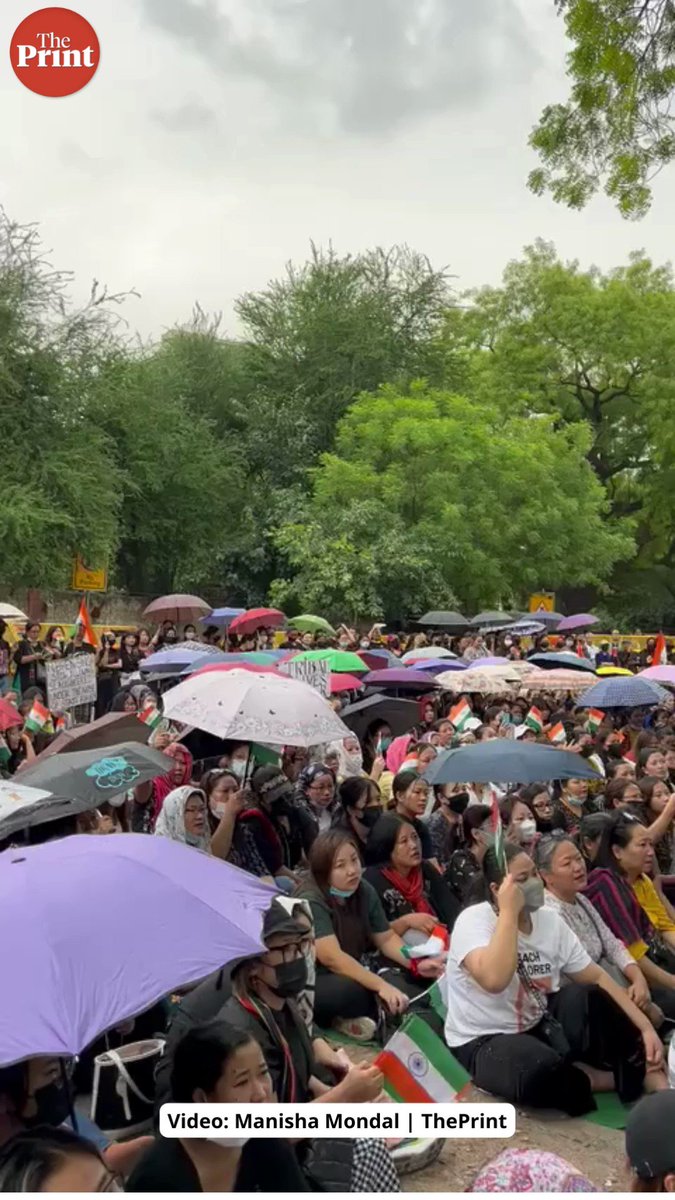Hundreds of Kuki women protest at Delhi's Jantar Mantar Monday against N. Biren Singh’s government in Manipur, demanding President’s rule and asking for help from PM Modi. Video: Manisha Mondal Manisha Mondal | ThePrint
