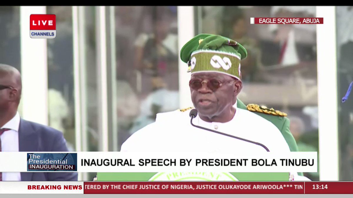 "Fuel subsidy is gone," Nigeria's president Bola Tinubu declares. #InaugurationDay #May29 #CTVTweets