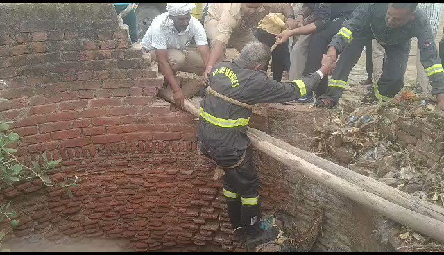 जनपद औरैया अग्निशमन तथा आपात सेवा की टीम द्वारा सराहनीय कार्य किया गया, गहरे कुएं में गिरे सांड को सकुशल बाहर निकाला गया। UP POLICE Home Department, UP जुगुल किशोर बुन्देला IPS (Rtd)- जन सामान्य मंच Add SP Hq Fire Auraiya Police FIRE & EMERGENCY SERVICES AURAIYA