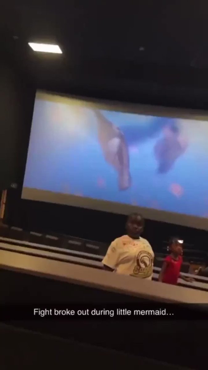 Fight breaks out during the Little Mermaid. Magical.