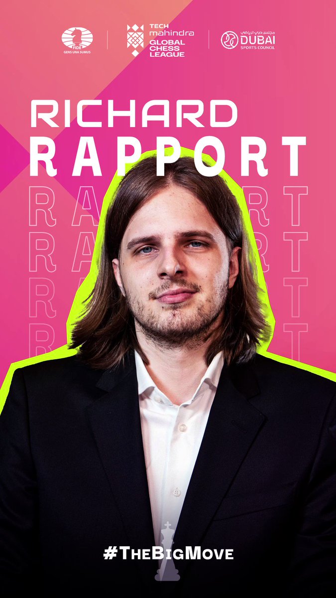 🚨It's Official I Rapport Richard Just Made #TheBigMove Prepare to be dazzled by this star of chess as Grandmaster #RichardRapport joins the elite ranks of the #GlobalChessLeague! #GCL Starts 21st June, 2023