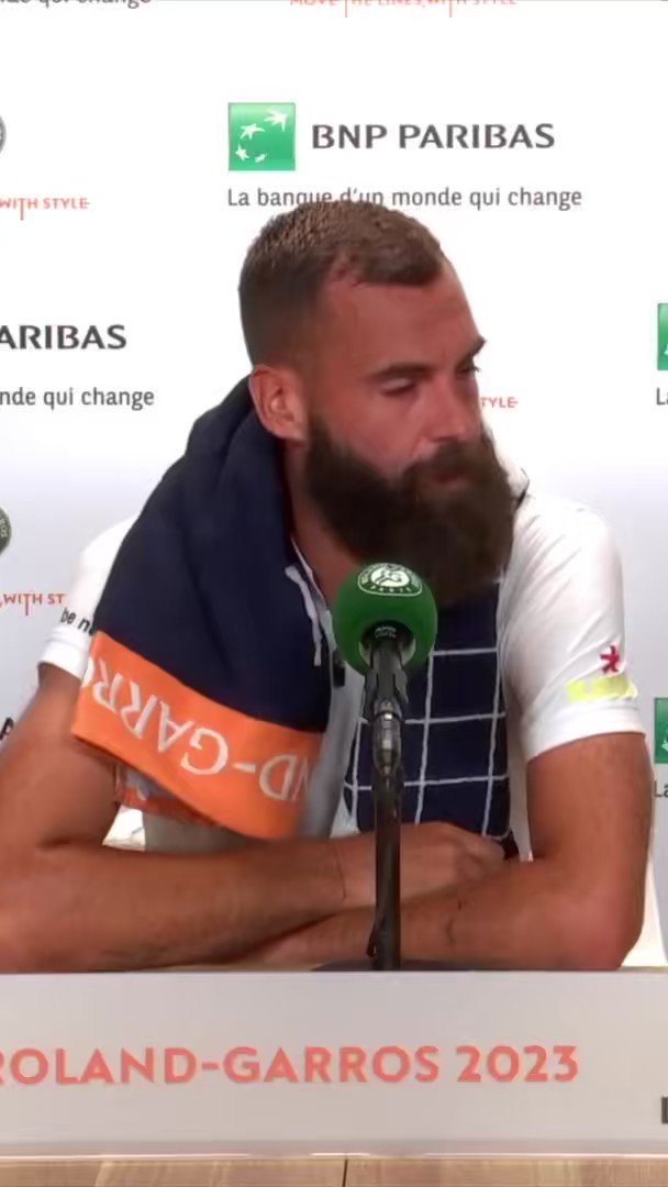 Benoît Paire après sa défaite en 5 sets face à Norrie 😂 #RolandGarros