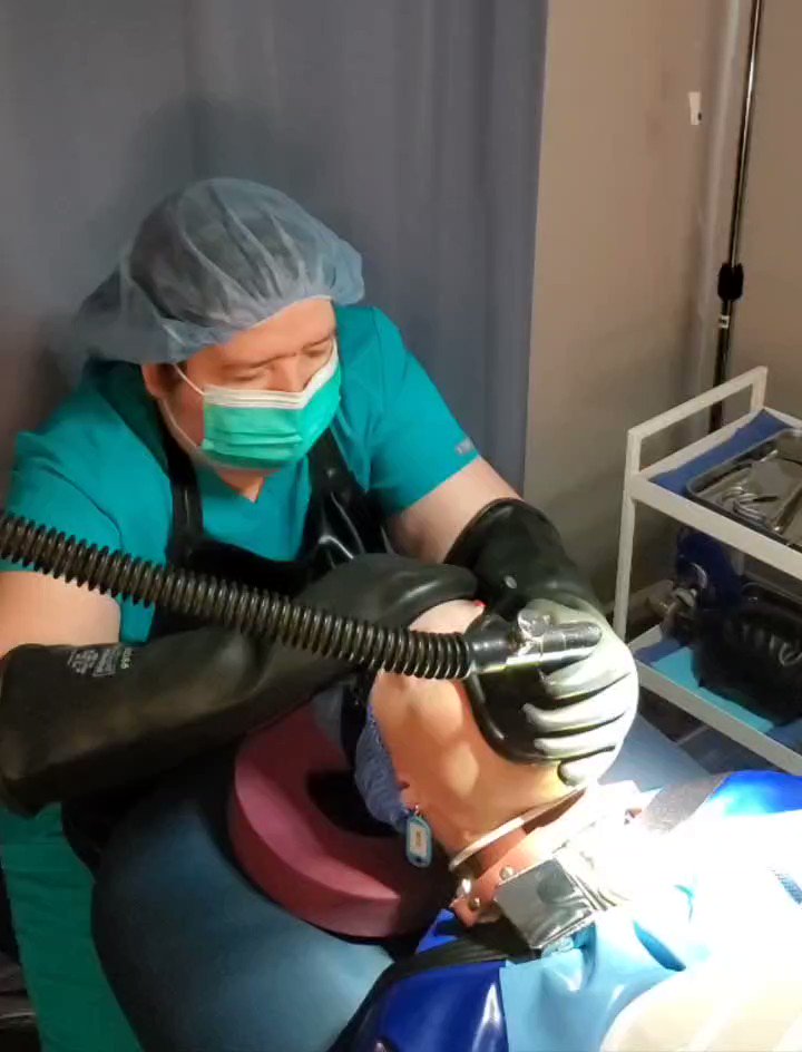 Subject #013 receiving some pain relief after her ECT session. She was such a brave little patient.