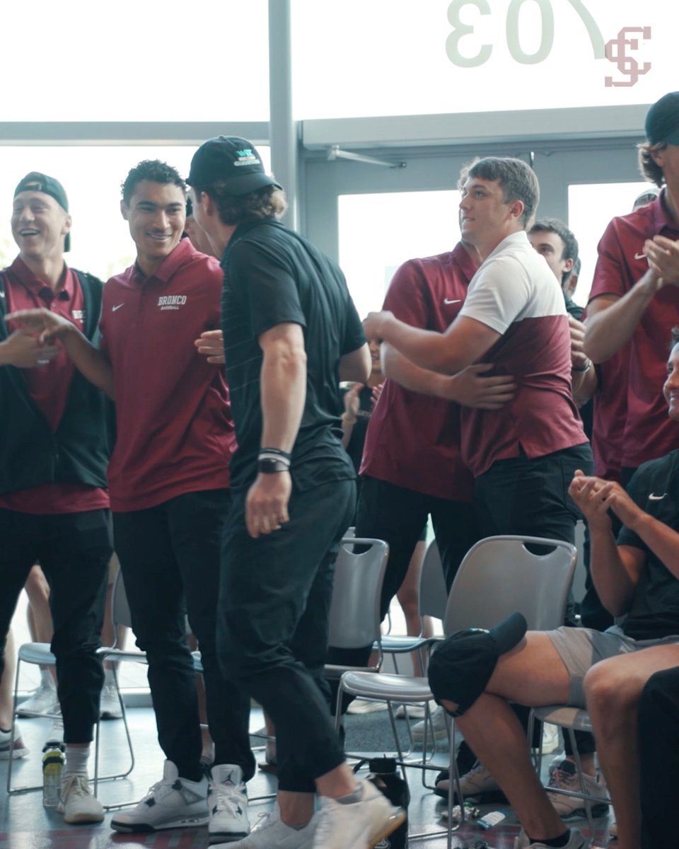 That feeling when you hear your name called for the NCAA Baseball Tournament! #StampedeTogether #BroncoBoys