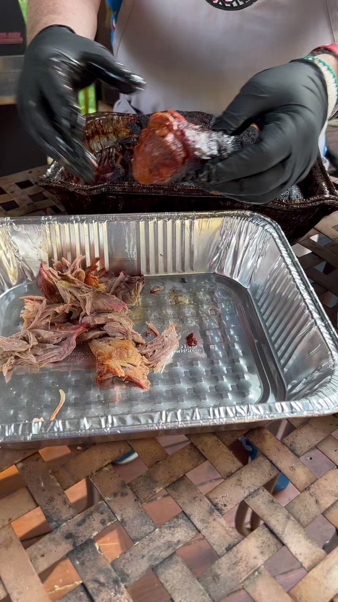 Shredding that pork butt yesterday. This begs an important question - Slaw as a topping, yay or nay? 🔥🇺🇸🔥🇺🇸🔥🇺🇸🔥 #RememberTheFallen #MemorialDay2023 #bbq #barbecue
