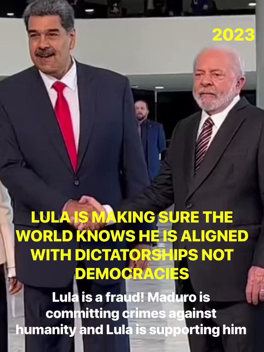 🇬🇧 ATTENTION WORLD: Lula is showcasing his alignment with dictatorships. Maduro is in Brazil, it’s just the beginning of the communist attacks in Latin America, affecting the whole American continent. WAKE UP! Lula is a con man who can’t be trusted! #CommunistAttack #LulaIsAFraud