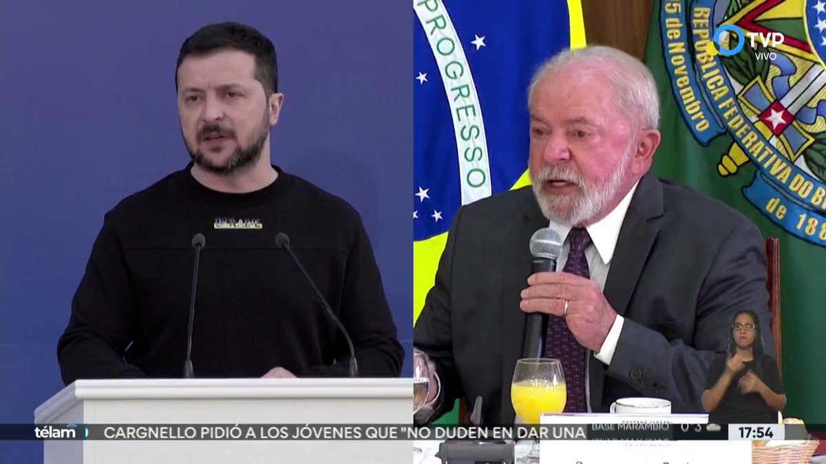 Doloroso ver al Presidente de la gran #Brasil, hermano mayor de nuestra región, ofrecer territorio de #Ucrania a #Rusia, y después abrazar al tirano de #Venezuela, sosteniendo que solo tiene un problema de "narrativa". Pena ver a Lula como hijo de Putin y padrino de Maduro.
