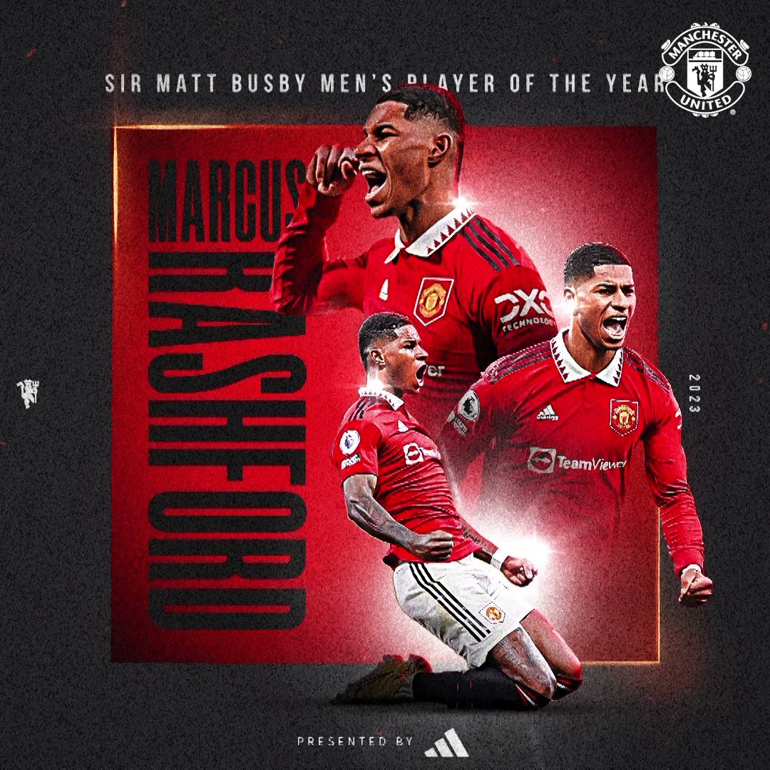 ❤️ Rashford is red. MR14 is the first #MUAcademy graduate to win our Player of the Year award since 1998 👏 #MUFC