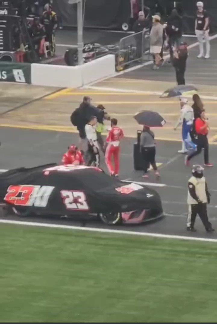 Here's a screen grab from the video. It goes on for another 90 seconds or so of them arguing and walking away while arguing. If I tried to post the whole thing, this crappy internet would take until after the race.