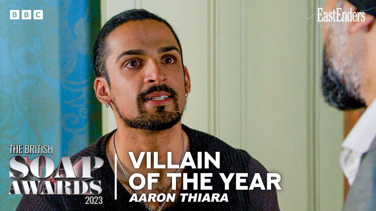Time’s running out! Vote now for .Aaron Thiara to win Best Villain .British Soap Awards 2023. Voting closes at 5pm, 2nd June. Click here to vote away: #EastEnders