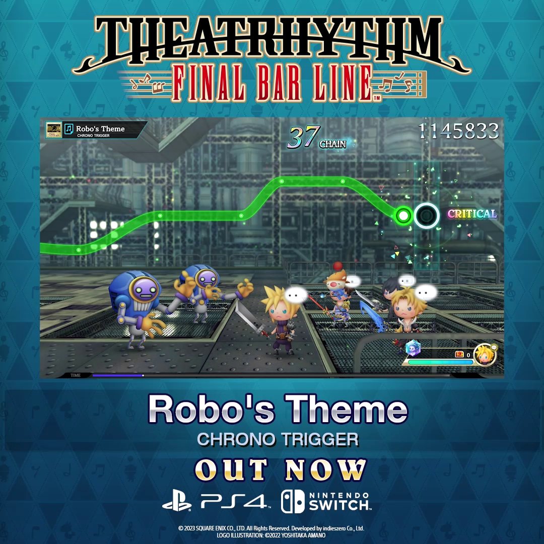 Set your clocks: the Chrono Trigger and Chrono Series Pack Vol.2 launches for Theatrhythm Final Bar Line on June 7th! Purchase Season Pass 2 to get these six songs: - Robo's Theme - Chrono Cross -Scars of Time- - Wind Scene - Frog’s Theme - World Revolution - To Far Away Times