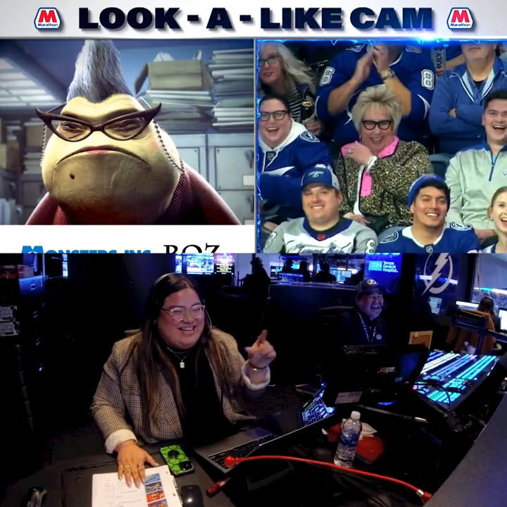 The control room's reactions to their own look-a-like cam 🤣 (via Tampa Bay Lightning)