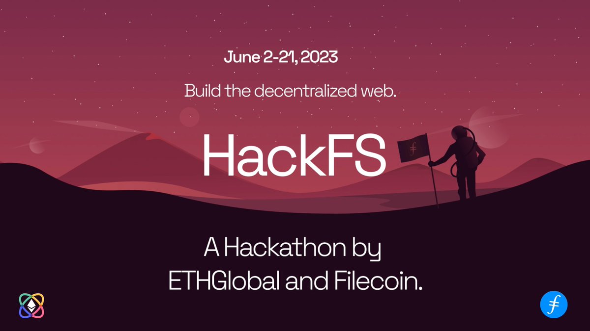 🚨 #HackFS is starting June 2 🚨 Don't miss out on a piece of the $150k+ in prizes from IPFS, Filecoin, ApeCoin, Huddle01, and more! Let's build the next gen of the web together 🚀 APPLY NOW: