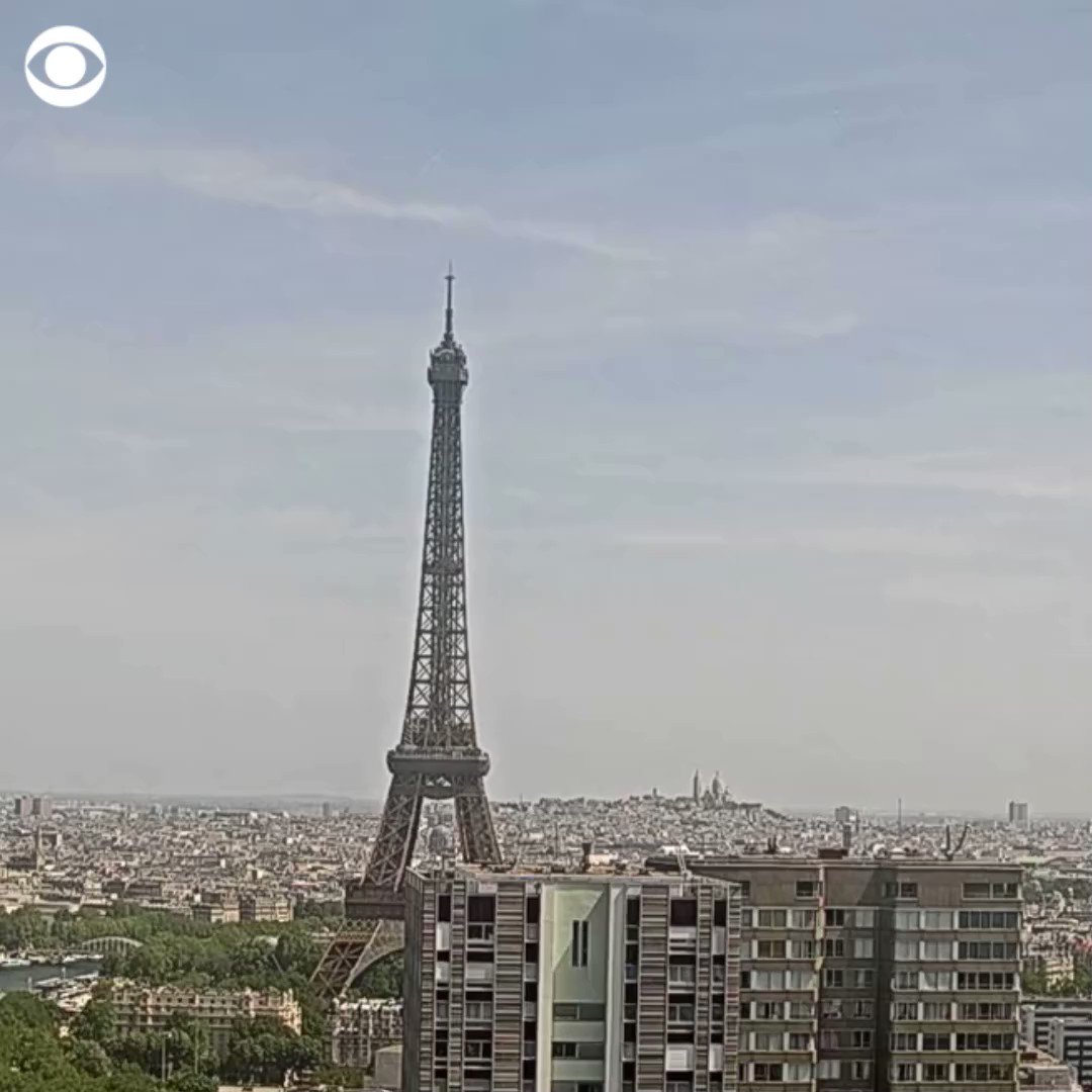 SMOKE OVER PARIS: This timelapse shows a dark plume of smoke rising behind the Eiffel Tower in Paris on Tuesday as a warehouse fire burned in a nearby French suburb.
