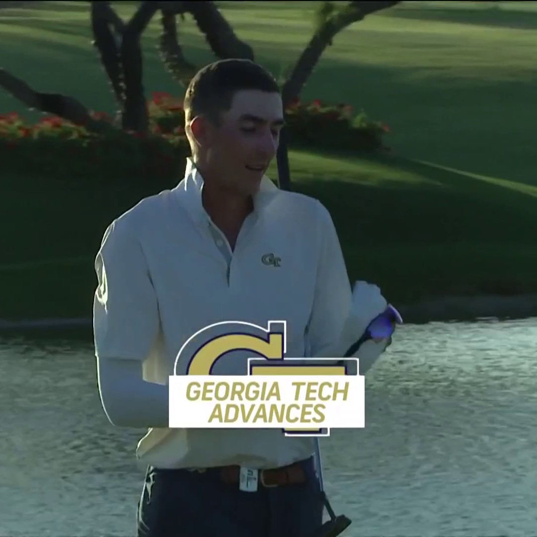 .Georgia Tech Golf knocks off No. 1 seed North Carolina to advance to the championship vs. Florida! #NCAAGolf