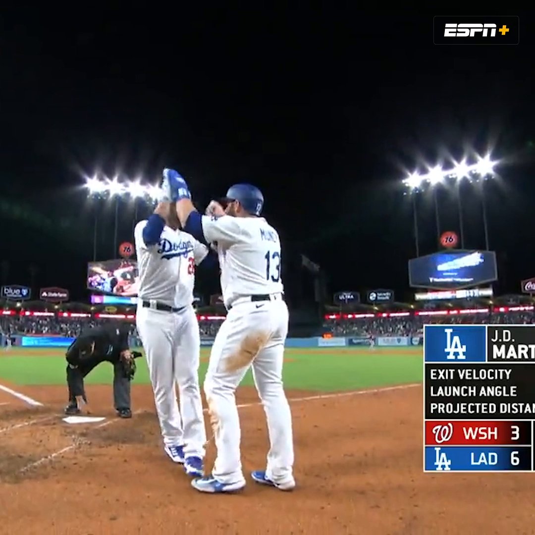 J.D. Martinez homers for the third straight game 💪 📺: Nationals-Dodgers on ESPN+
