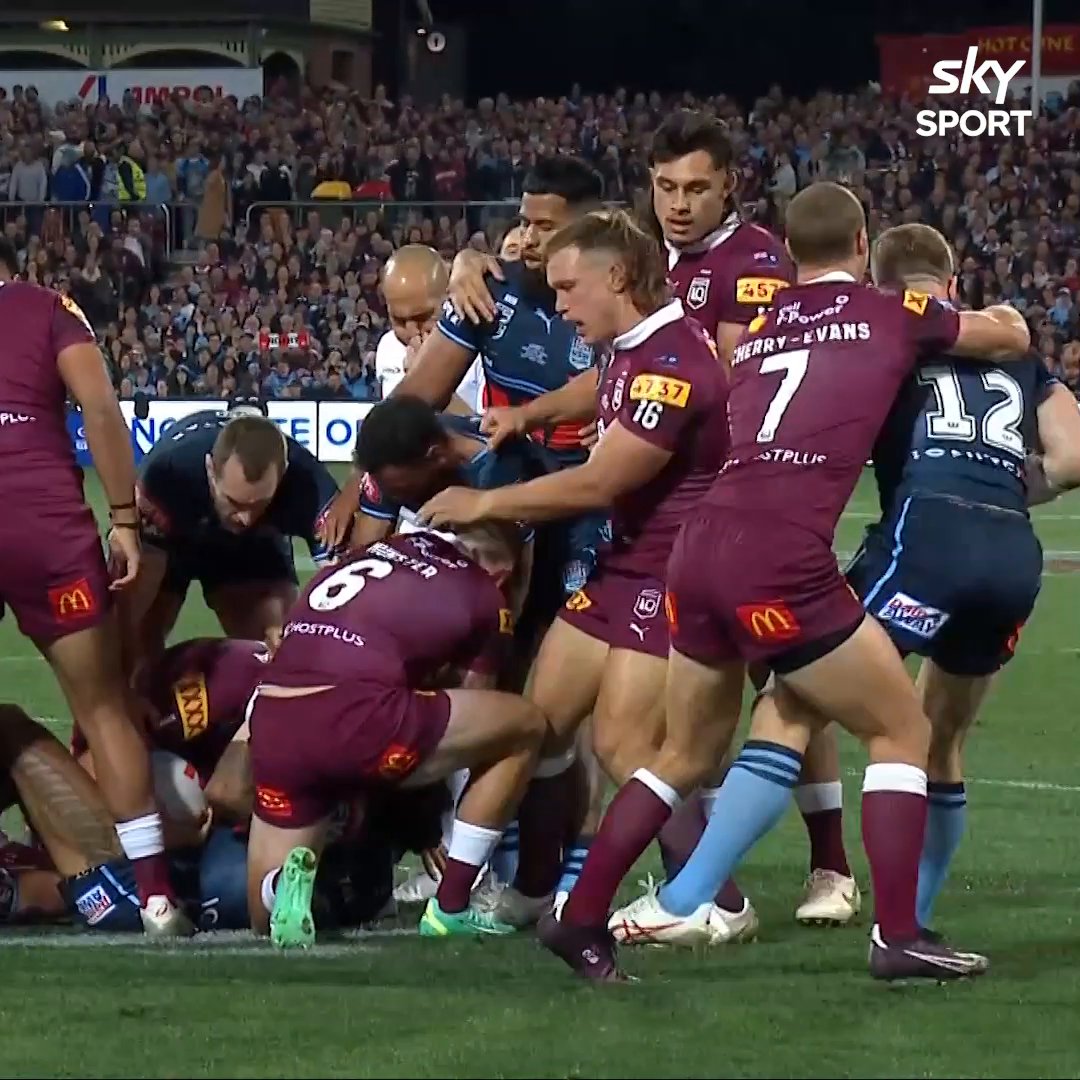 LESS THAN 3 minutes into the game 🤯 #StateOfOrigin #NRL #SkySportNZ