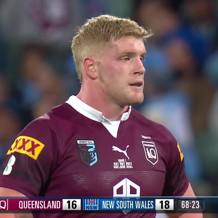 Thomas Flegler has been sent to the BIN for this clash with Tom Trbojevic! 😲 🖥️ #StateofOrigin Live & Exclusive | #9WWOS #NRL