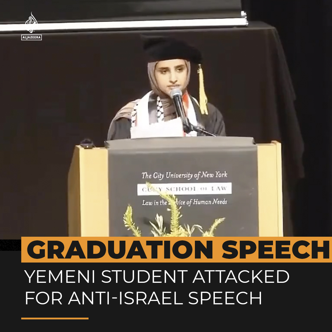 A Yemeni student who gave a graduation speech in the US condemning Israel’s treatment of Palestinians has been attacked online by prominent US politicians including Ted Cruz ⤵️