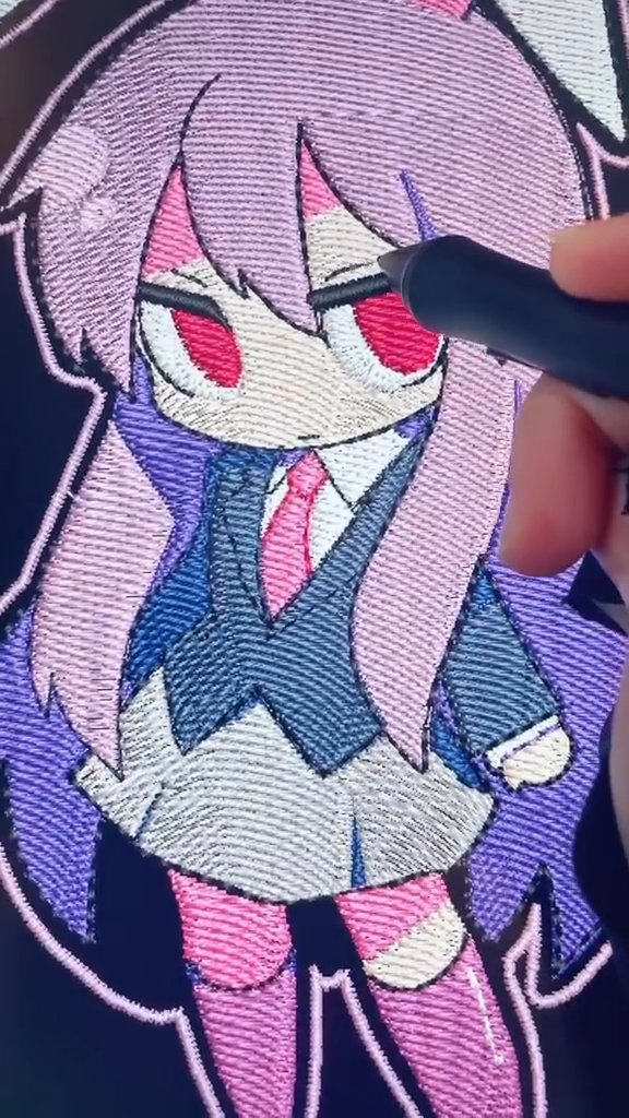 Armed with a Cintiq, embroidery machine, and copious amount of talent TobogganyPingot ( creates amazing illustrations that get brought to life as embroidery masterpieces! 🧵✍️ #MadewithWacom #digitalart #art #embroidery #cintiq #fanart