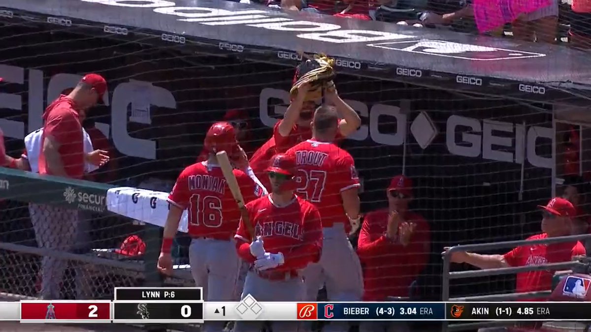 .Mike Trout annihilates a baseball.