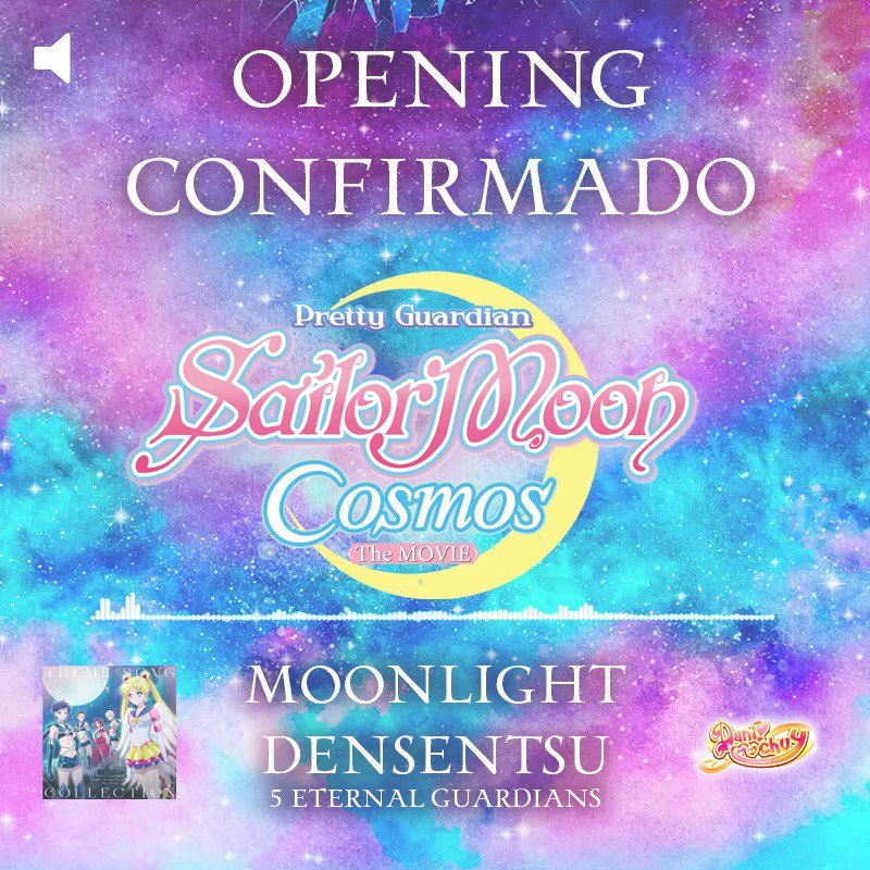 ✨🚨CONFIRMADO la película #SailorMoonCosmos tendrá OPENING La premiere de la película se llevó a cabo hace unas horas en Japón, asistentes al evento confirmaron que el filme tendrá una secuencia de opening, a diferencia de su predecesora Sailor Moon Eternal que no tuvo, y además se reveló que la canción que usarán será "Moonlight Densetsu" cantada por las 5 Eternal Guardians. 🔊Les dejo un fragmento de lo que será el úlitmo opening de la serie.