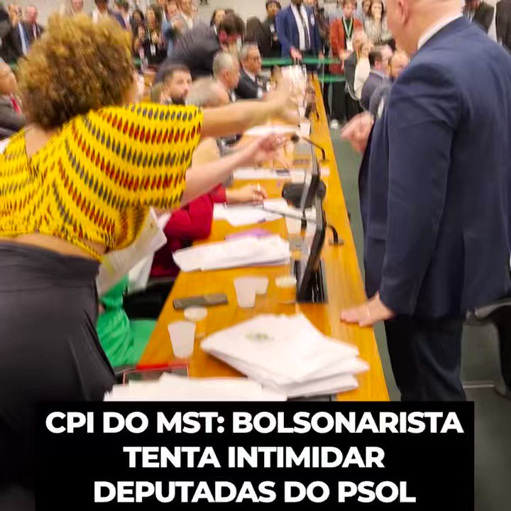 Não satisfeitos em cortar microfones e impedir questões de ordem, os bolsonaristas agora querem apelar para a intimidação física. A truculência, a misoginia e o autoritarismo não vão nos impedir de denunciar a farsa que é essa CPI, tampouco os crimes cometidos pelos ruralistas!