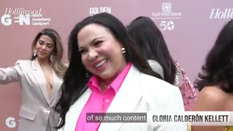 On the carpet at THR's #RaisingOurVoices gala at Wallis Annenberg GenSpace, creator Gloria Calderón Kellett (♥ Gloria Calderón Kellett ♥) shares her Hollywood journey