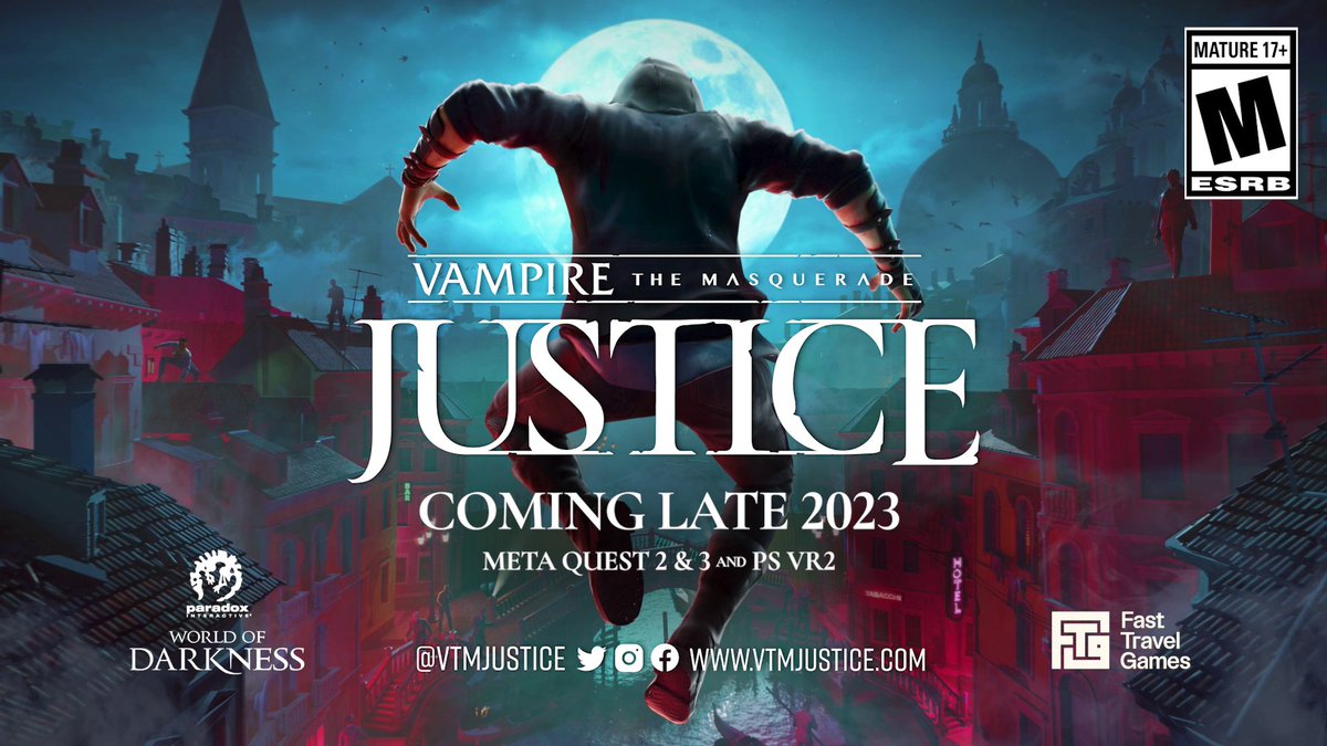 Take on the role of the apex predator in a blood-soaked Venice as you search for answers to your sire's murder. Vampire: The Masquerade – Justice is coming to Meta Quest 2, Meta Quest 3, and PS VR2 later this year! 🧛 Learn more: #VR #MetaQuest3 #PSVR2
