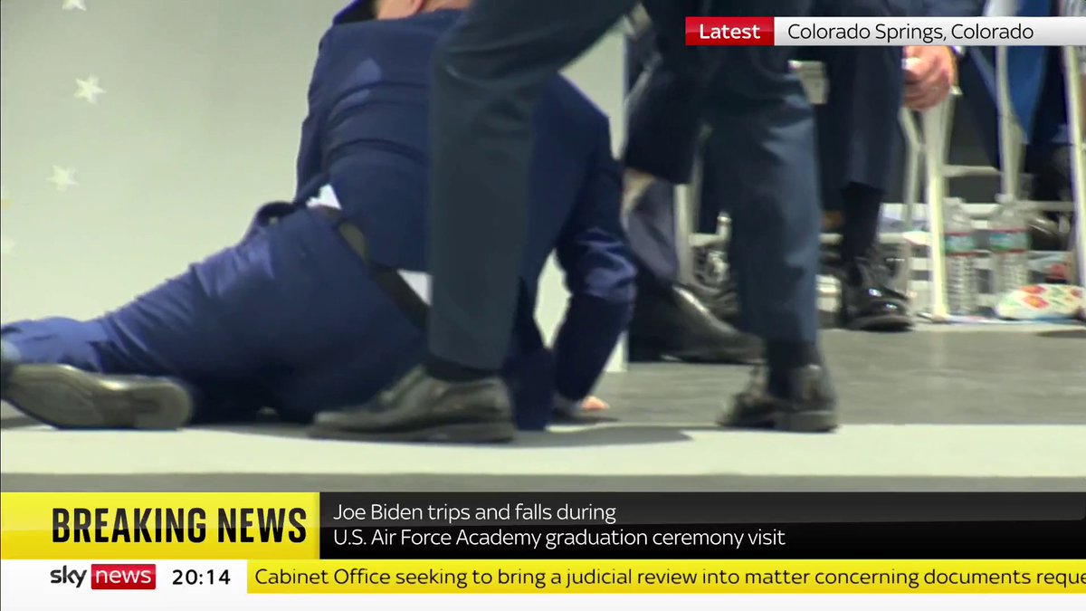 BREAKING: Joe Biden falls during US Air Force graduation ceremony visit. 📺 Sky 501, Virgin 602, Freeview 233 and YouTube