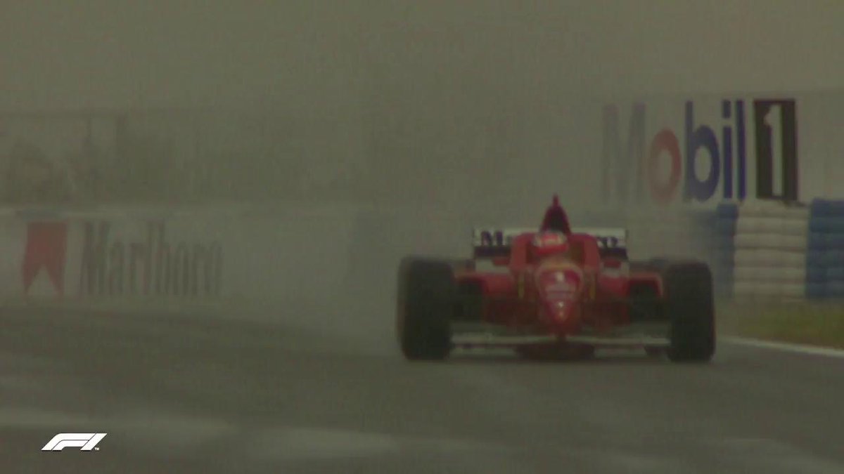 Has anyone ever raced an #F1 car on a soaking-wet track better than Michael Schumacher did in Barcelona #OnThisDay in ’96? Perhaps Ayrton Senna at Estoril in ’85 or at Donington in ’93? Maybe. But in Barcelona in ’96 undoubtedly we saw a genius at work.