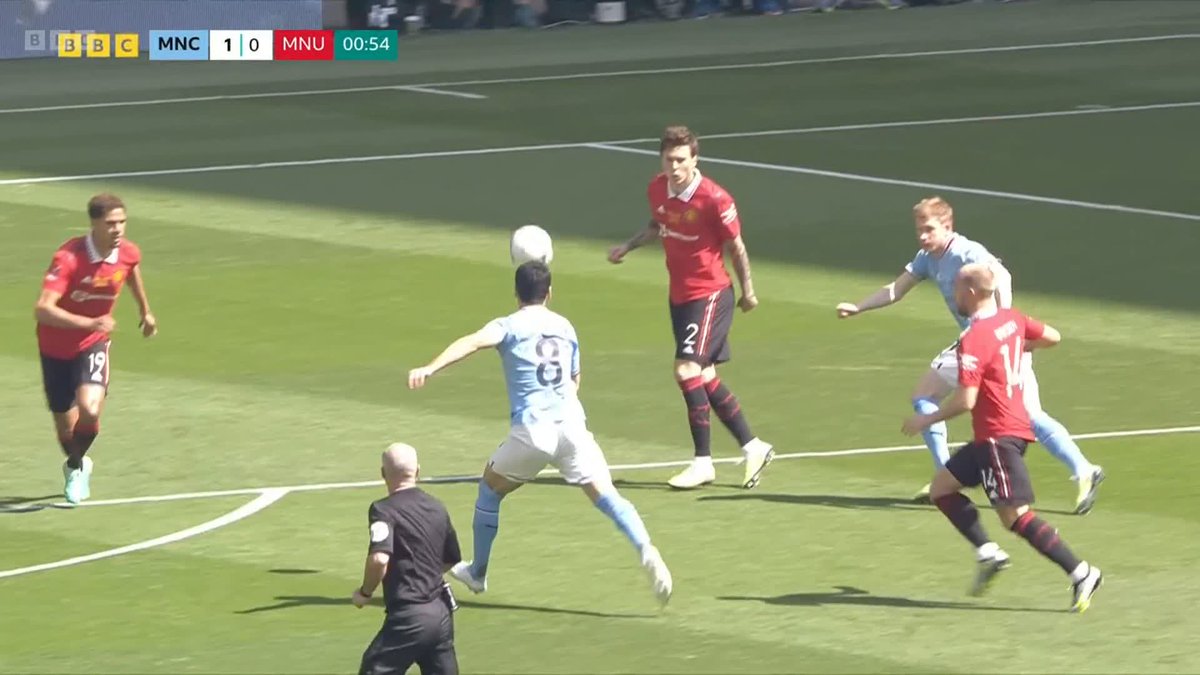 INCREDIBLE 🤯🤯 Ilkay Gundogan gives Man City the lead after 13 seconds!! #FACupFinal