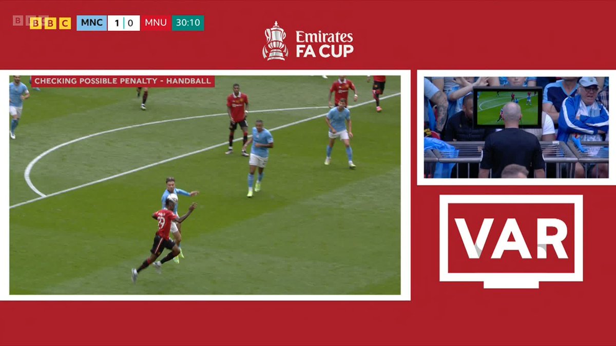 Handball by Jack Grealish!! What do you think of that call? #FACupFinal