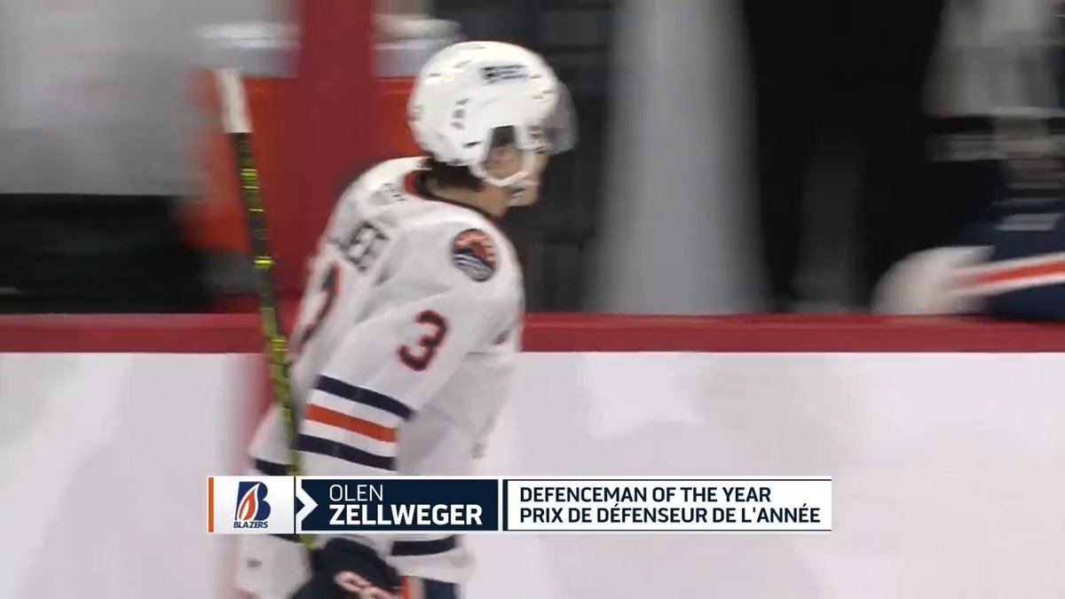 The CHL Defenceman of the Year is Kamloops Blazers and Anaheim Ducks prospect Olen Zellweger! #CHLAwards