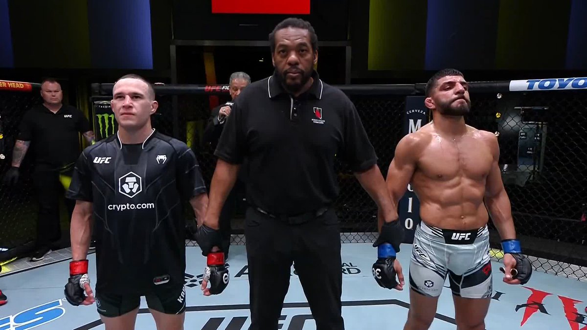 Listen in as Bruce reads the split decision for...... #UFCVegas74